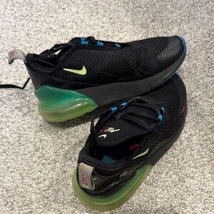 Nike Kids Black and Lime Green Sneakers